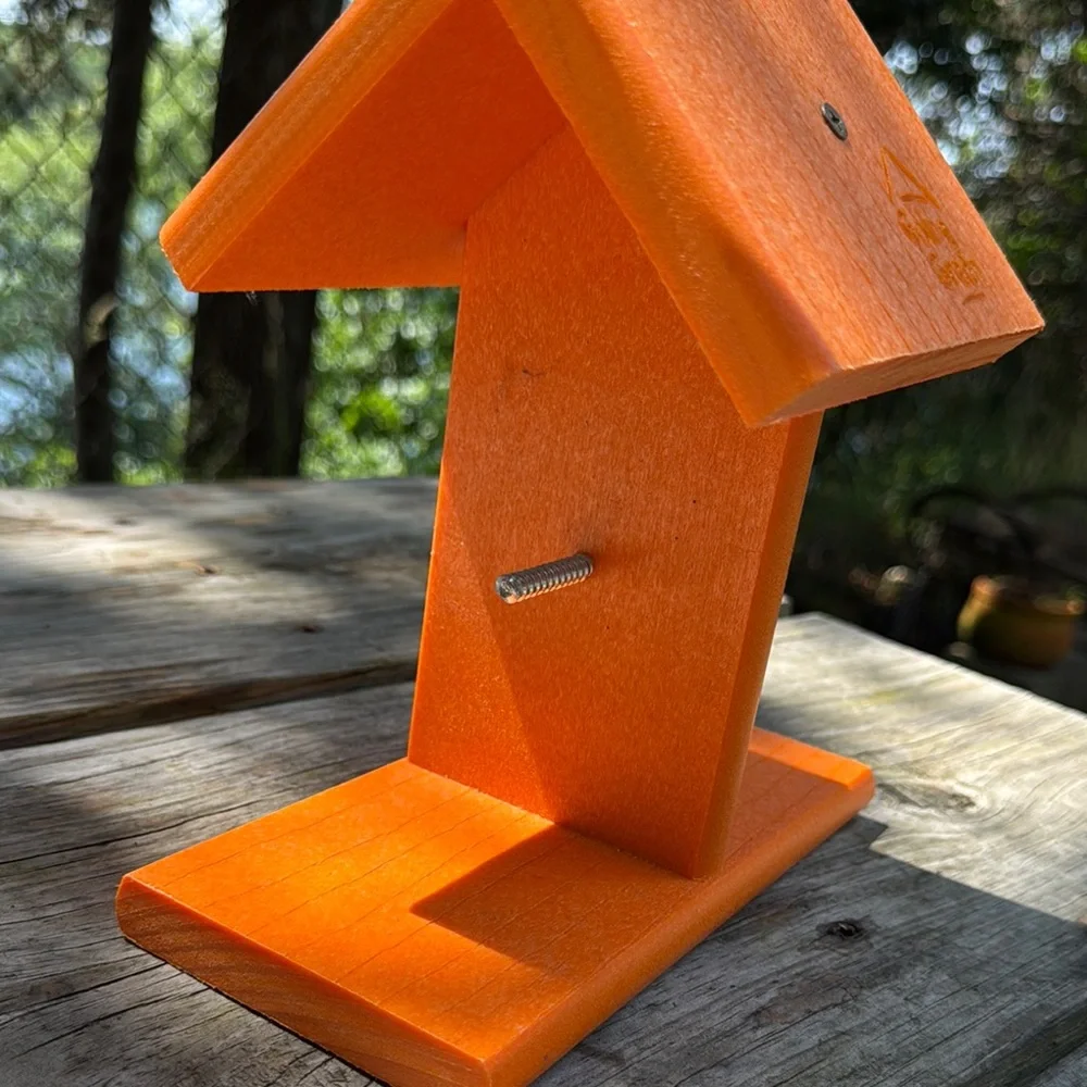 Going Green Bright Orange Hanging Bird Feeder